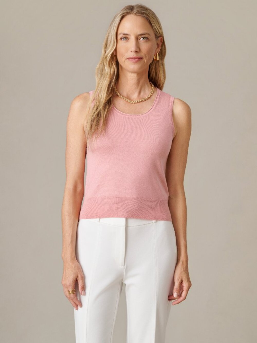 J McLaughlin Lucy Silk Blend Sweater Tank - Melon NEW